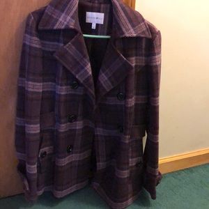 Plaid pea coat❤️